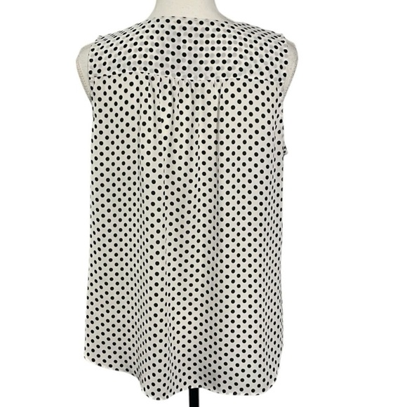 INC Polka Dot Sleeveless Top, size L, great zipper front, GUC - Picture 3 of 7